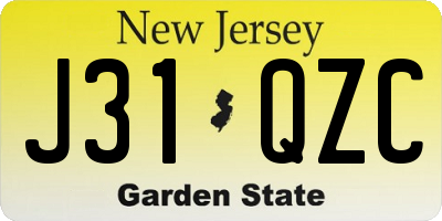 NJ license plate J31QZC
