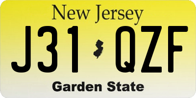 NJ license plate J31QZF