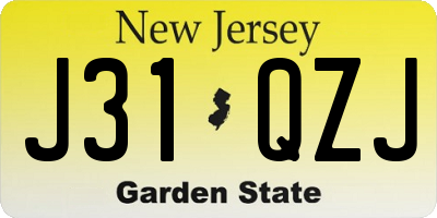 NJ license plate J31QZJ