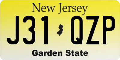 NJ license plate J31QZP