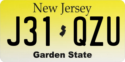 NJ license plate J31QZU