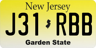 NJ license plate J31RBB