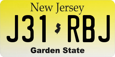 NJ license plate J31RBJ