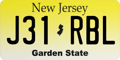 NJ license plate J31RBL
