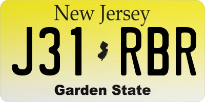 NJ license plate J31RBR