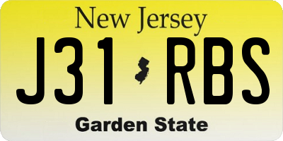 NJ license plate J31RBS