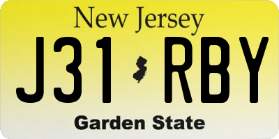 NJ license plate J31RBY