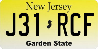 NJ license plate J31RCF