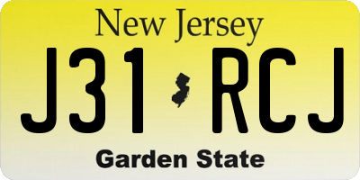 NJ license plate J31RCJ