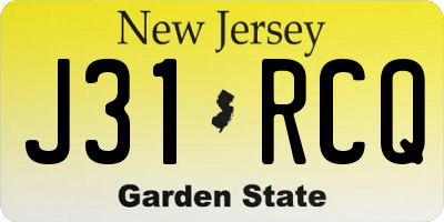 NJ license plate J31RCQ
