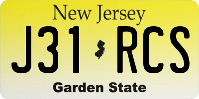 NJ license plate J31RCS