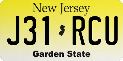 NJ license plate J31RCU