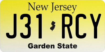 NJ license plate J31RCY