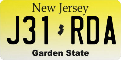NJ license plate J31RDA