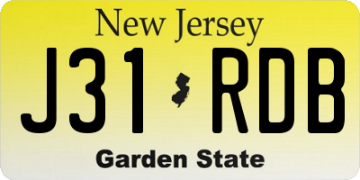 NJ license plate J31RDB