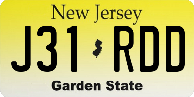NJ license plate J31RDD