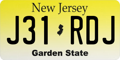 NJ license plate J31RDJ