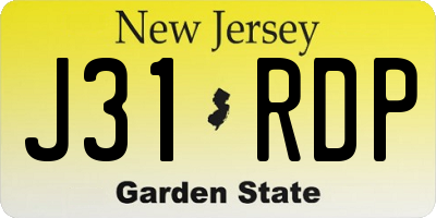 NJ license plate J31RDP