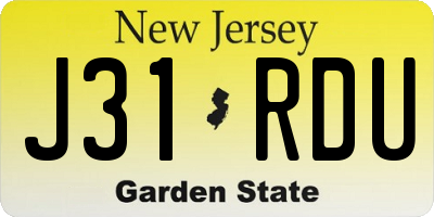 NJ license plate J31RDU