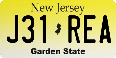 NJ license plate J31REA