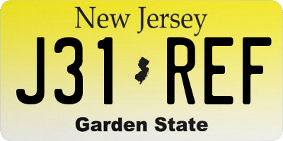 NJ license plate J31REF