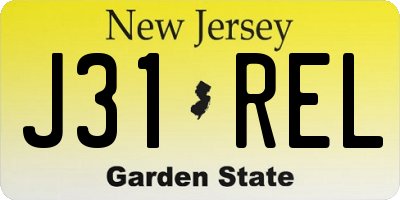 NJ license plate J31REL