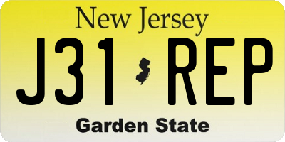 NJ license plate J31REP