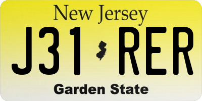 NJ license plate J31RER