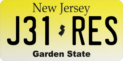 NJ license plate J31RES