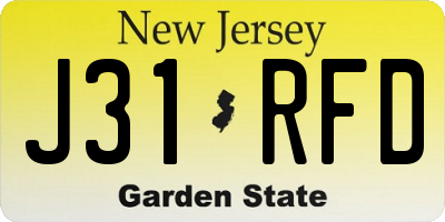 NJ license plate J31RFD