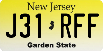 NJ license plate J31RFF
