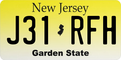 NJ license plate J31RFH