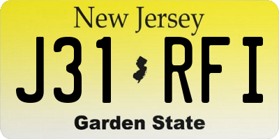 NJ license plate J31RFI