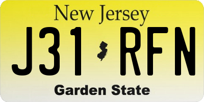 NJ license plate J31RFN