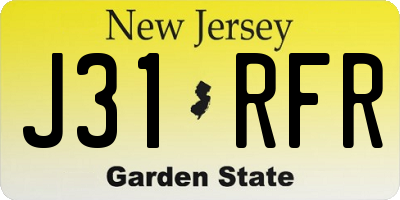 NJ license plate J31RFR