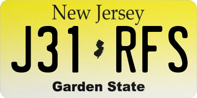 NJ license plate J31RFS