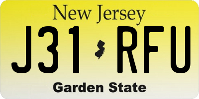 NJ license plate J31RFU