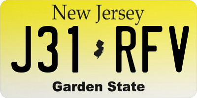 NJ license plate J31RFV