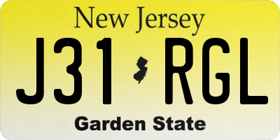 NJ license plate J31RGL