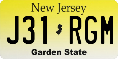 NJ license plate J31RGM