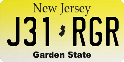NJ license plate J31RGR