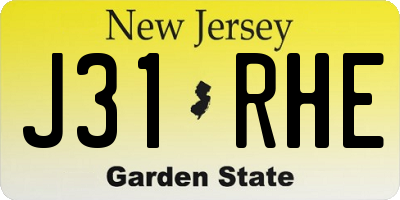 NJ license plate J31RHE