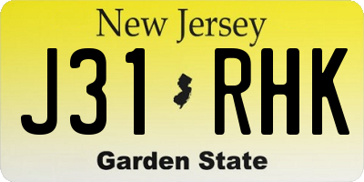 NJ license plate J31RHK