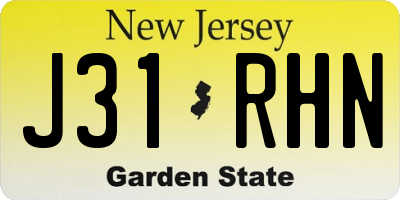 NJ license plate J31RHN