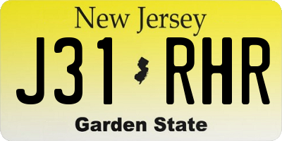 NJ license plate J31RHR