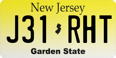 NJ license plate J31RHT
