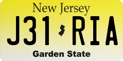 NJ license plate J31RIA