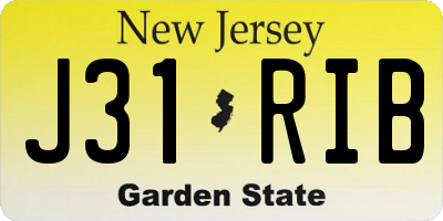 NJ license plate J31RIB