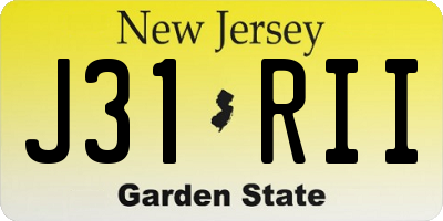 NJ license plate J31RII