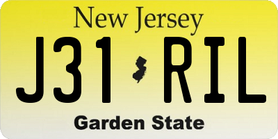 NJ license plate J31RIL